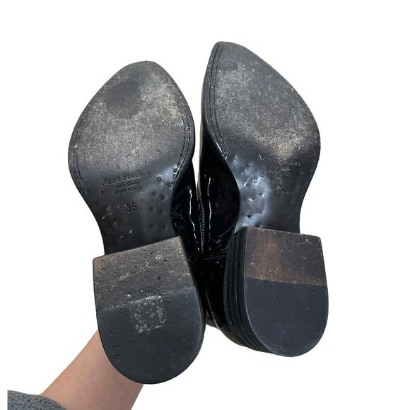 Acne studios gabby western short bootS black‎ patent leather size 35 $700 - Picture 6 of 7